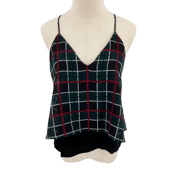Lovers + Friends Poppy Cami Plaid Top Green Black Red Size S Small - Picture 3 of 11